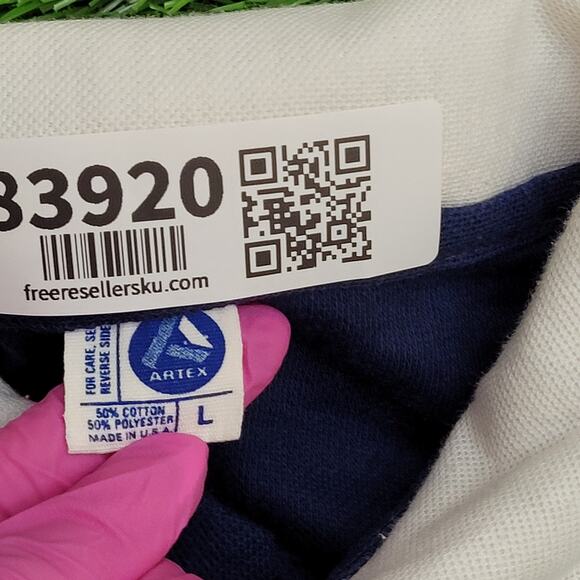 Vintage 80s Texas Tech University Polo Shirt S/M 20x25 Blue - Picture 7 of 13